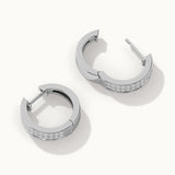 Classic Two Line Diamond Hoops, Sterling Silver, 1/2 ct Lab Grown Diamond-8