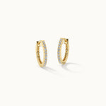 Chic Small Hoops, 14K Solid Gold, 1/4 ct Lab Grown Diamond-3