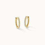 Chic Small Hoops, 14K Solid Gold, 1/4 ct Lab Grown Diamond-3