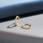 Chic Small Hoops, 14K Gold Vermeil, 1/4 ct Lab Grown Diamond-1