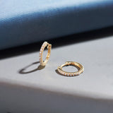 Chic Small Hoops, 14K Solid Gold, 1/4 ct Lab Grown Diamond-1