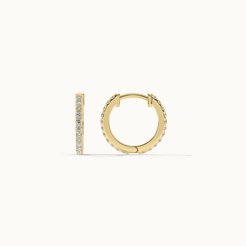 Chic Small Hoops, 14K Solid Gold, 1/4 ct Lab Grown Diamond-6