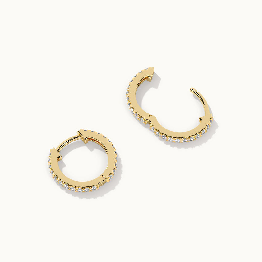 Chic Small Hoops, 14K Solid Gold, 1/4 ct Lab Grown Diamond-7