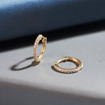 Chic Small Hoops, 14K Solid Gold, 1/4 ct Lab Grown Diamond-5