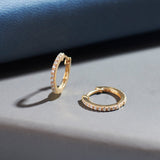 Chic Small Hoops, 14K Solid Gold, 1/4 ct Lab Grown Diamond-5
