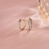 Octa Small Diamond Hoops, 14K Gold Vermeil, 1/2 ct Lab Grown Diamond-1