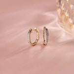 Octa Small Diamond Hoops, 14K Solid Gold, 1/2 ct Lab Grown Diamond-1
