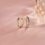 Octa Small Diamond Hoops, 14K Solid Gold, 1/2 ct Lab Grown Diamond-1