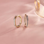 Octa Small Diamond Hoops, 14K Gold Vermeil, 1/2 ct Lab Grown Diamond-4