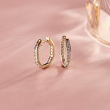 Octa Small Diamond Hoops, 14K Gold Vermeil, 1/2 ct Lab Grown Diamond-4