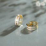 White Cera Small Hoops, 14K Gold Vermeil-6