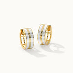 White Cera Small Hoops, 14K Gold Vermeil-3