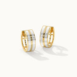 White Cera Small Hoops, 14K Gold Vermeil-3