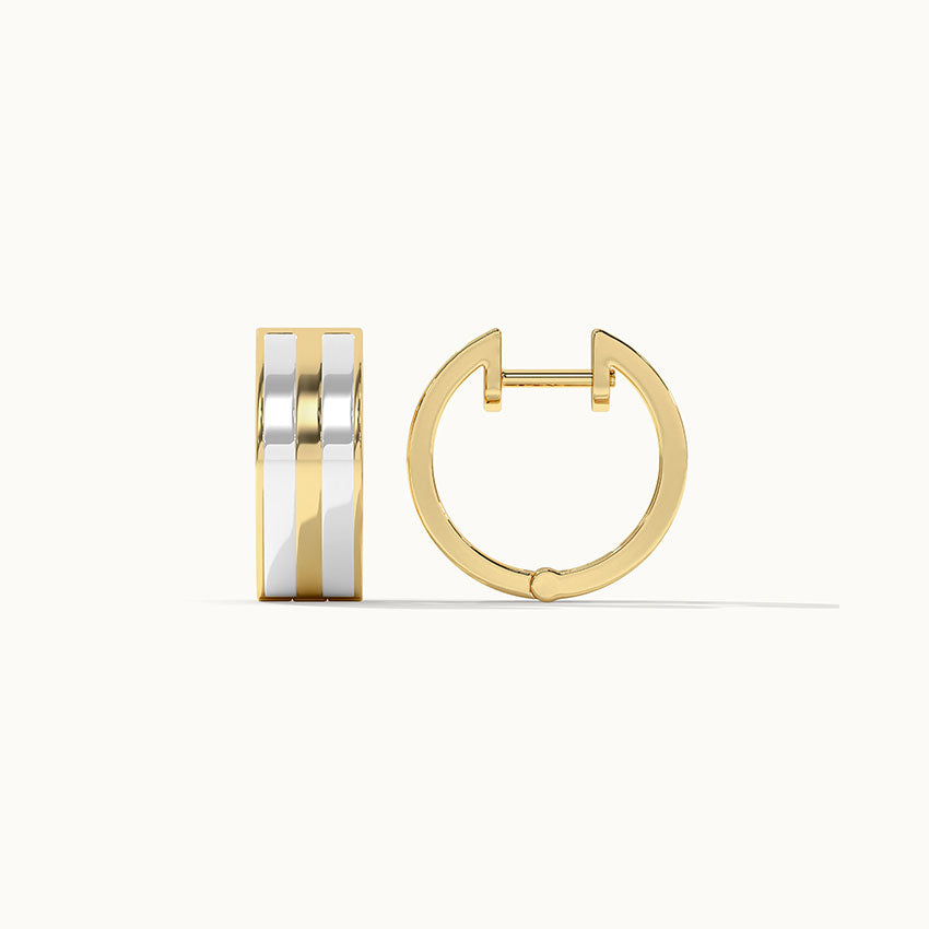 White Cera Small Hoops, 14K Gold Vermeil-7