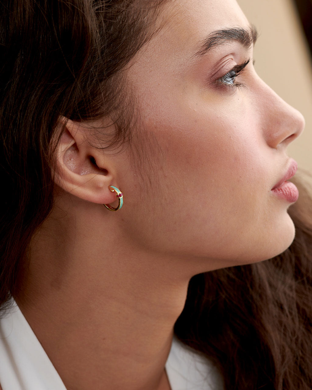 Candy Cera Mini Hoops, 14K Solid Gold-4