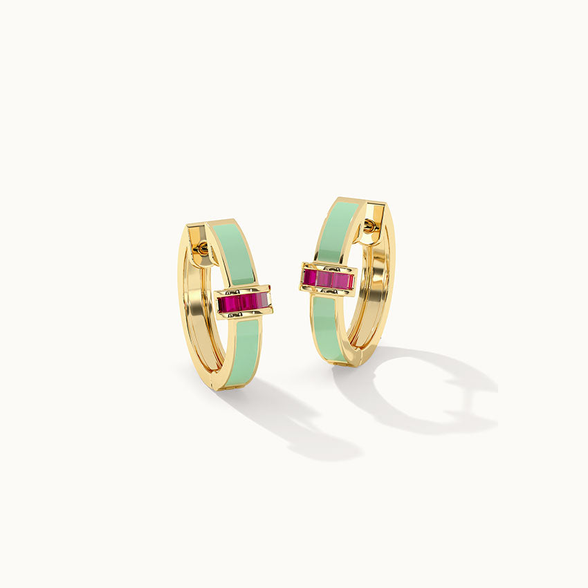 Candy Cera Mini Hoops, 14K Solid Gold-3