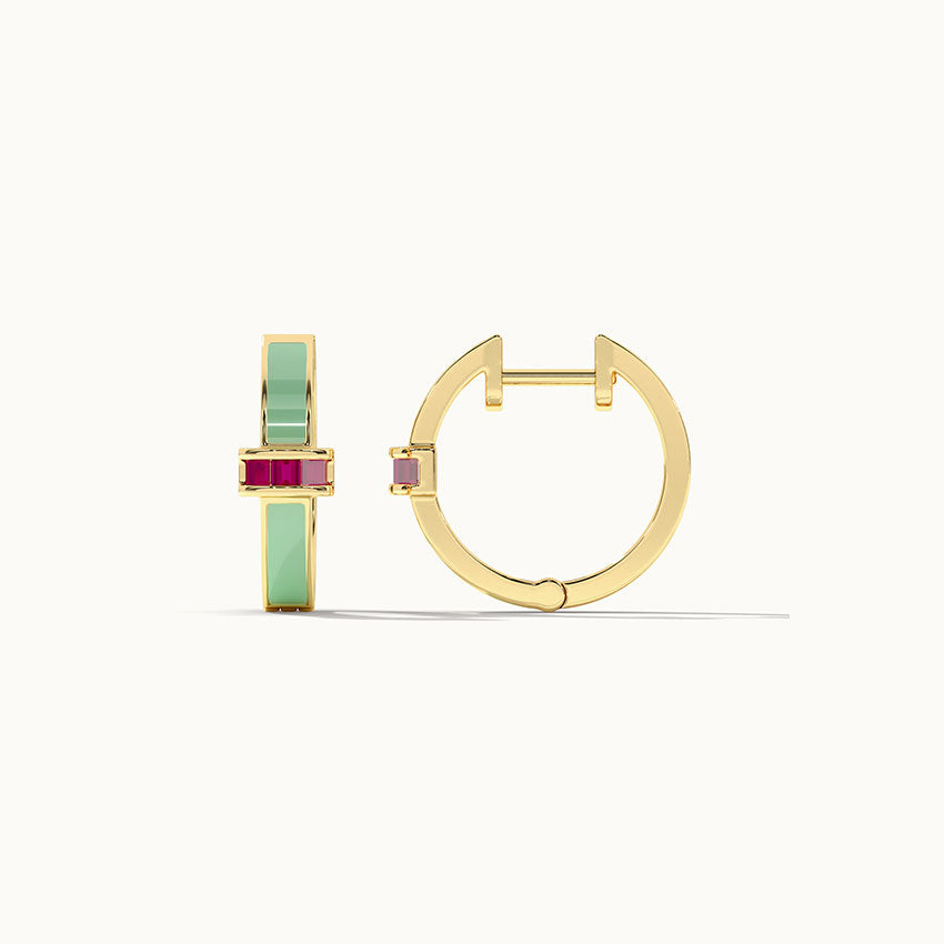 Candy Cera Mini Hoops, 14K Solid Gold-6