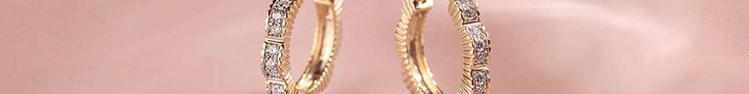 Floral Small Hoops, 14K Solid Gold, 1/6 ct Lab Grown Diamond-1