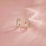 Floral Small Hoops, 14K Gold Vermeil, 1/6 ct Lab Grown Diamond-1