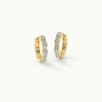 Floral Small Hoops, 14K Gold Vermeil, 1/6 ct Lab Grown Diamond-3