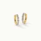 Floral Small Hoops, 14K Gold Vermeil, 1/6 ct Lab Grown Diamond-3