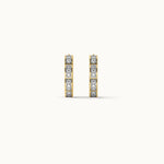 Floral Small Hoops, 14K Gold Vermeil, 1/6 ct Lab Grown Diamond-6