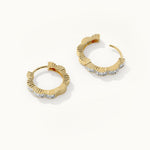 Floral Small Hoops, 14K Gold Vermeil, 1/6 ct Lab Grown Diamond-7