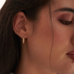 Floral Small Hoops, 14K Gold Vermeil, 1/6 ct Lab Grown Diamond-2