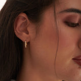 Floral Small Hoops, 14K Gold Vermeil, 1/6 ct Lab Grown Diamond-2