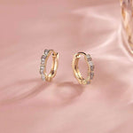 Floral Small Hoops, 14K Gold Vermeil, 1/6 ct Lab Grown Diamond-5