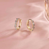 Floral Small Hoops, 14K Gold Vermeil, 1/6 ct Lab Grown Diamond-5