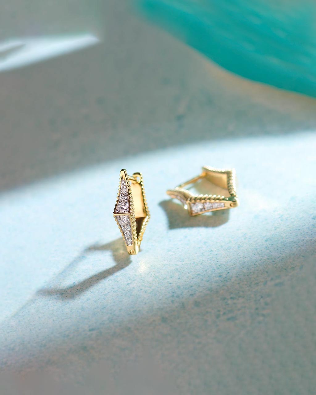 Pinched Small Hoops, 14K Gold Vermeil, 1/4 ct Lab Grown Diamond-6