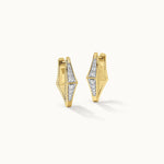 Pinched Small Hoops, 14K Gold Vermeil, 1/4 ct Lab Grown Diamond-3
