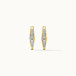 Pinched Small Hoops, 14K Gold Vermeil, 1/4 ct Lab Grown Diamond-7