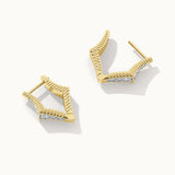 Pinched Small Hoops, 14K Gold Vermeil, 1/4 ct Lab Grown Diamond-8