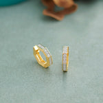 Octagon Small Diamond Hoops, 14K Solid Gold, 1/4 ct Lab Grown Diamond-1