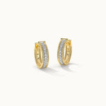 Spiral Double Row Small Hoops, 14K Solid Gold, 1/6 ct Lab Grown Diamond-3