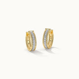 Spiral Double Row Small Hoops, 14K Solid Gold, 1/6 ct Lab Grown Diamond-3