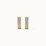 Spiral Double Row Small Hoops, 14K Solid Gold, 1/6 ct Lab Grown Diamond-6