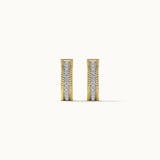 Spiral Double Row Small Hoops, 14K Solid Gold, 1/6 ct Lab Grown Diamond-6