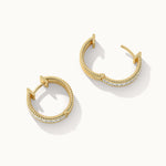 Spiral Double Row Small Hoops, 14K Solid Gold, 1/6 ct Lab Grown Diamond-7