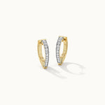 V-Shaped Medium Hoops, 14K Gold Vermeil, 1/5 ct Lab Grown Diamond-3