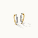 V-Shaped Medium Hoops, 14K Gold Vermeil, 1/5 ct Lab Grown Diamond-3