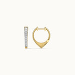V-Shaped Medium Hoops, 14K Gold Vermeil, 1/5 ct Lab Grown Diamond-6