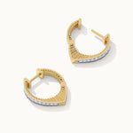 V-Shaped Medium Hoops, 14K Gold Vermeil, 1/5 ct Lab Grown Diamond-7