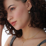Floral Charm Small Hoops, 14K Gold Vermeil, 1/5 ct Lab Grown Diamond-5