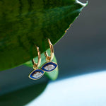 Cera Evil Eye Small Hoops, 14K Gold Vermeil, 1/8 ct Lab Grown Diamond-6