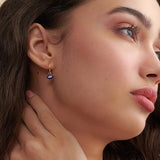 Cera Evil Eye Small Hoops, 14K Gold Vermeil, 1/8 ct Lab Grown Diamond-5