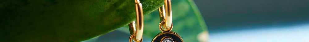 Cera Clover Small Hoops, 14K Gold Vermeil, 1/4 ct Lab Grown Diamond-1