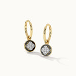 Cera Clover Small Hoops, 14K Solid Gold, 1/4 ct Lab Grown Diamond-3